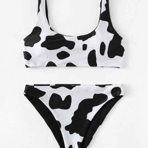 Cow Print Two Piece Bikini Set